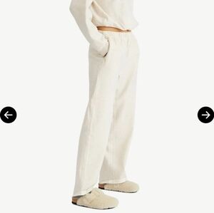 SKIMS cotton fleece straight leg pants OATMEAL HEATHER Size M